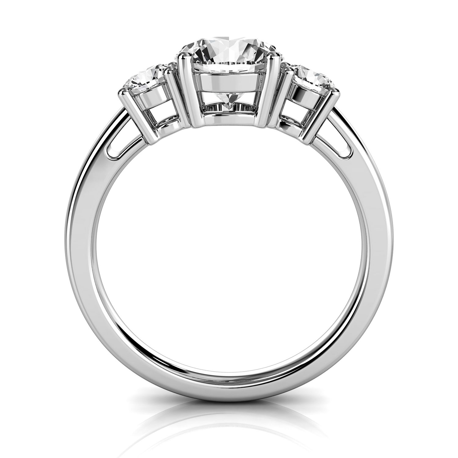 14K White Gold Jenara Trilogy Round Lab Grown Diamond Ring (2/5 ct. tw)